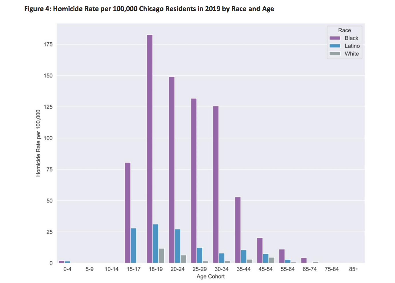 Homicide rate by age and race