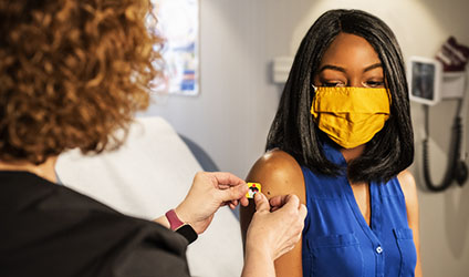 Woman gets vaccine