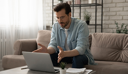 image of man talking on Zoom call