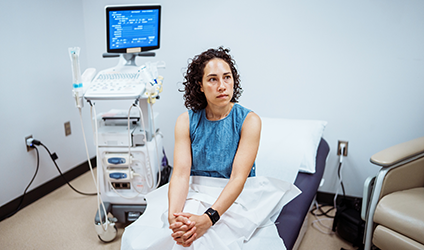 Image of woman waiting to get an ultrasound