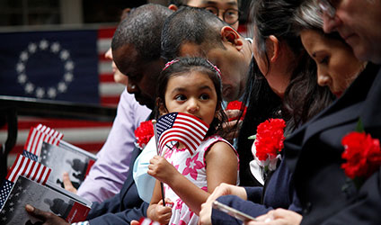 family at naturalization ceremony