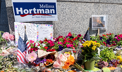 image of memorial to Rep. Melissa Hortman in Minnesota