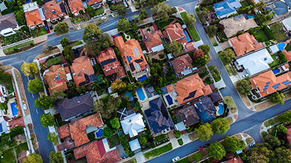 aerial view of houses