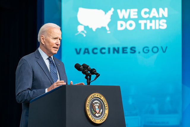 President Biden speaking about vaccines