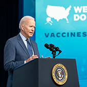 President Biden speaking about vaccines