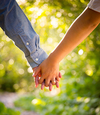 couple holding hands