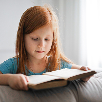 girl reading book