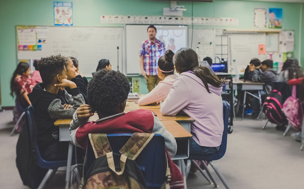 High school classroom