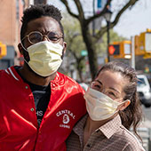 Young adults in masks