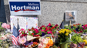 image of memorial for Rep. Melissa Hortman