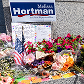 image of memorial for Rep. Melissa Hortman