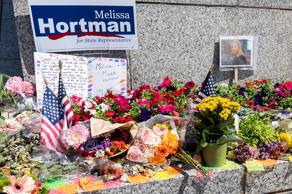 memorial for Rep. Melissa Hortman at Minnesota State Capitol building