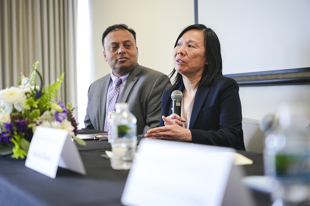 image of Jadine Chou speaking on panel at Northwestern 