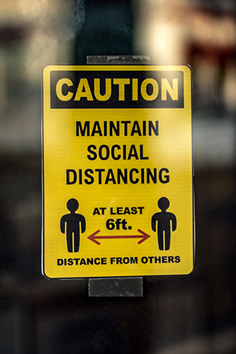 social distance sign