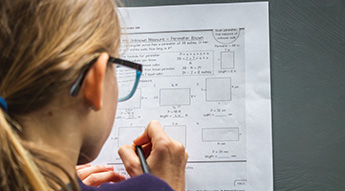 Student taking a test 