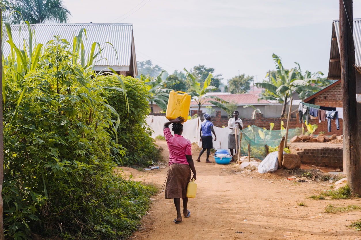 woman carrying water