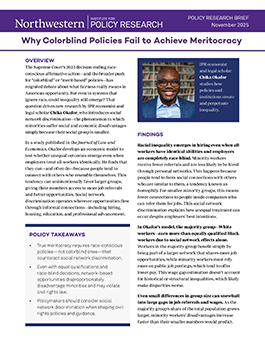 Why Colorblind Policies Fail to Achieve Meritocracy