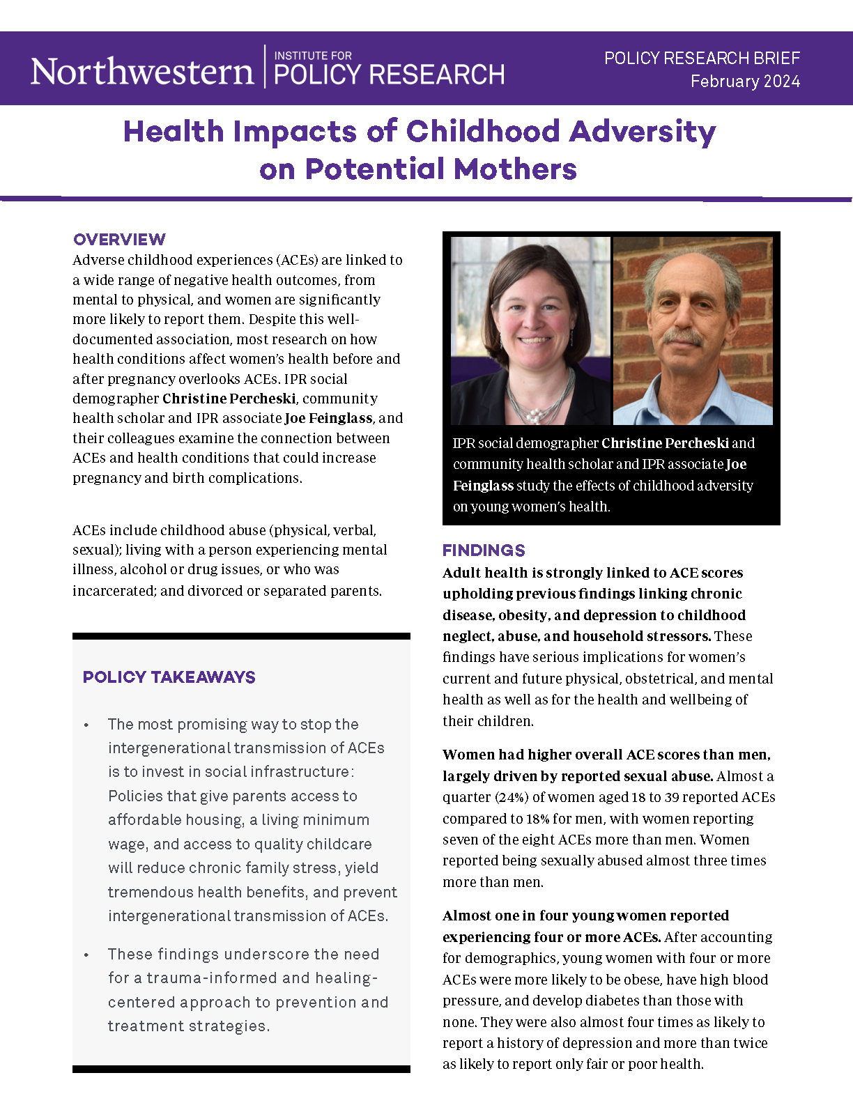 Health Impacts of Childhood Adversity on Potential Mothers