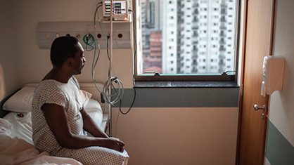 Man in hospital