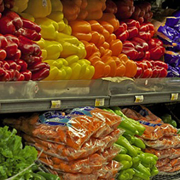 vegetables in the supermarket