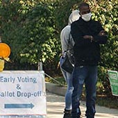 Voters in line