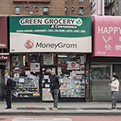 shoppers in line, queens