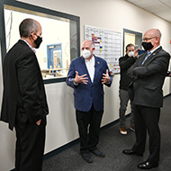 Maryland Governor Larry Hogan visits Emergent BioSolutions, where Johnson & Johnson’s COVID-19 vaccines are made