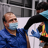 Frontline worker gets vaccine