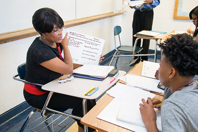 Student at tutoring session