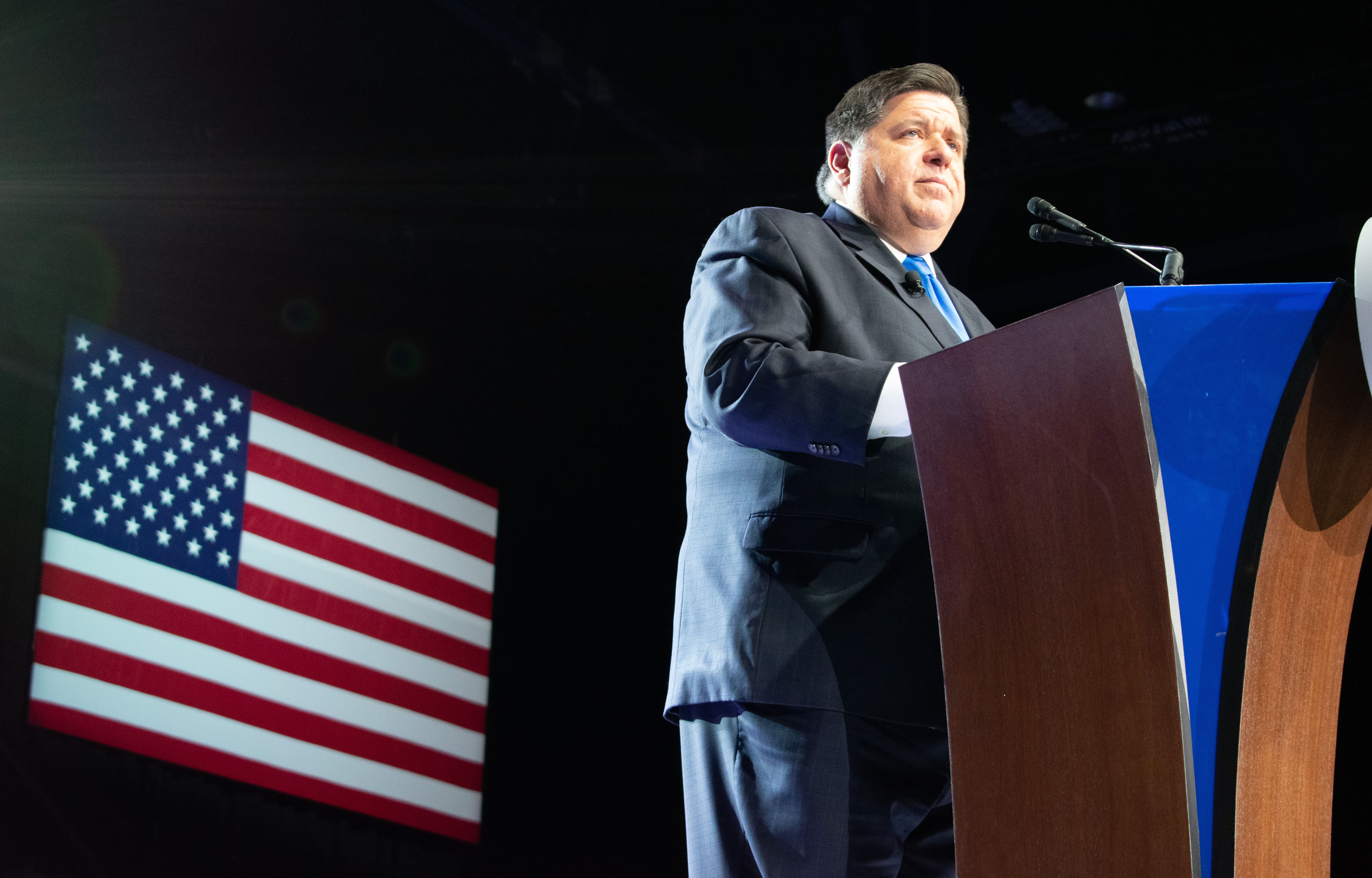 JB Pritzker delivers his inaugural address in 2019.