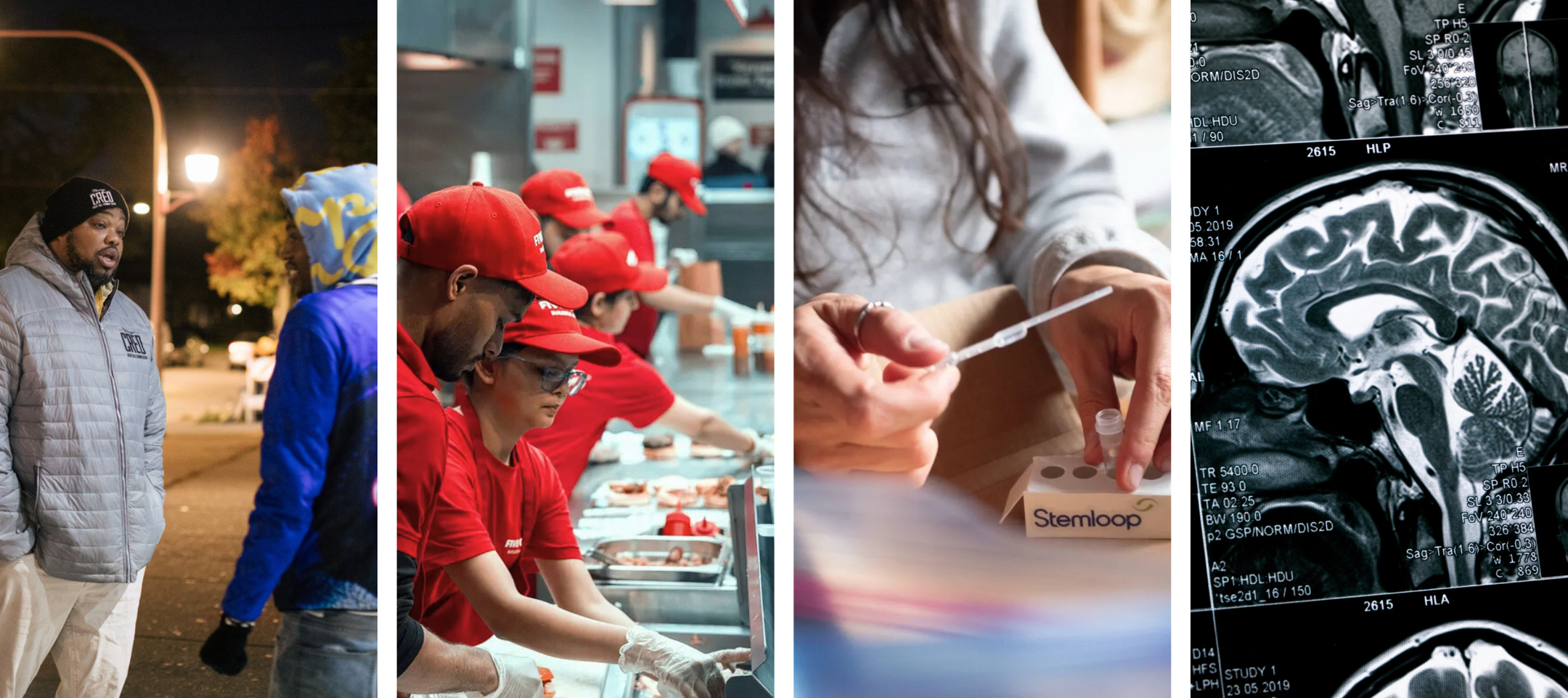 Street outreach, fast food workers, at-home water test, and brain scans