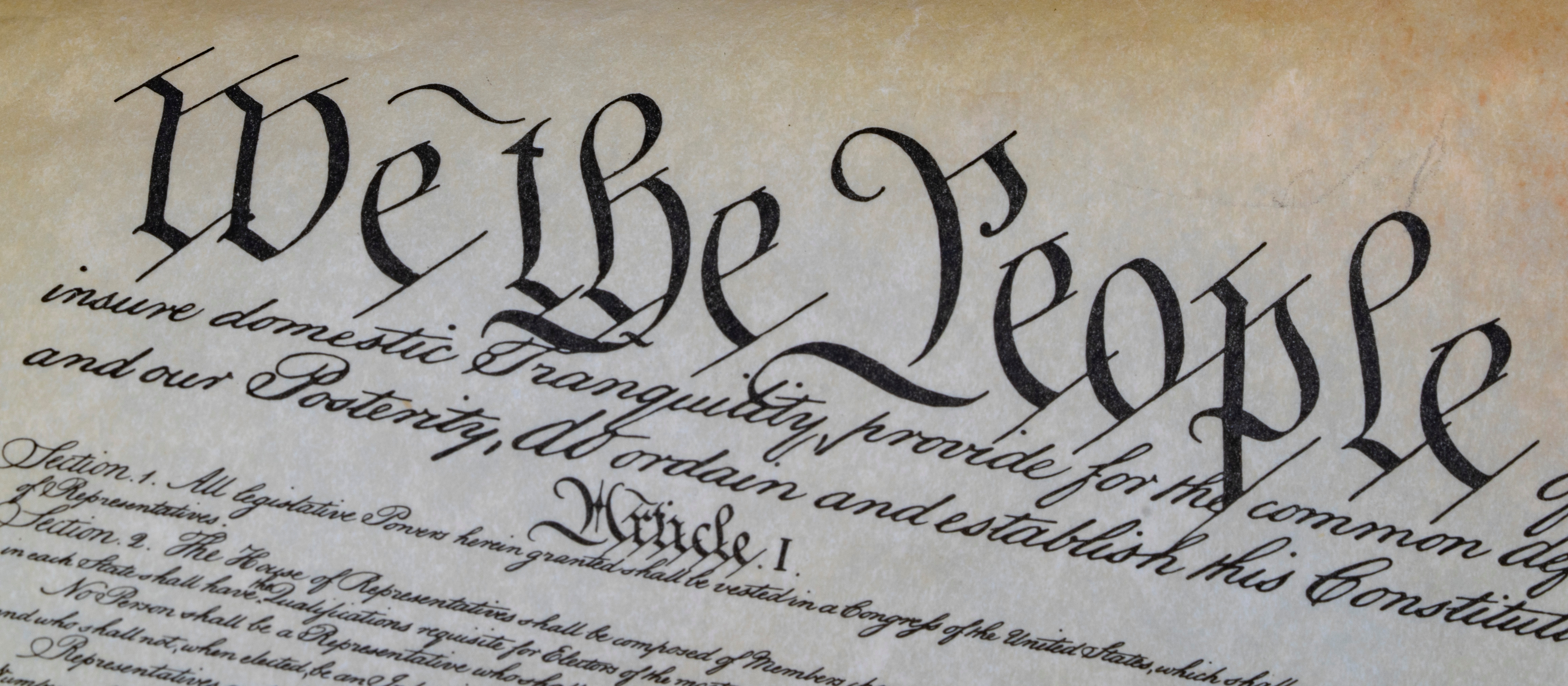 Top section of the United States Constitution