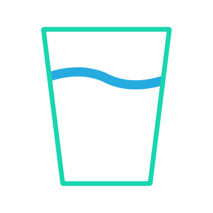 line drawing of a cup of water for drinking