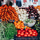 vegetables at a market